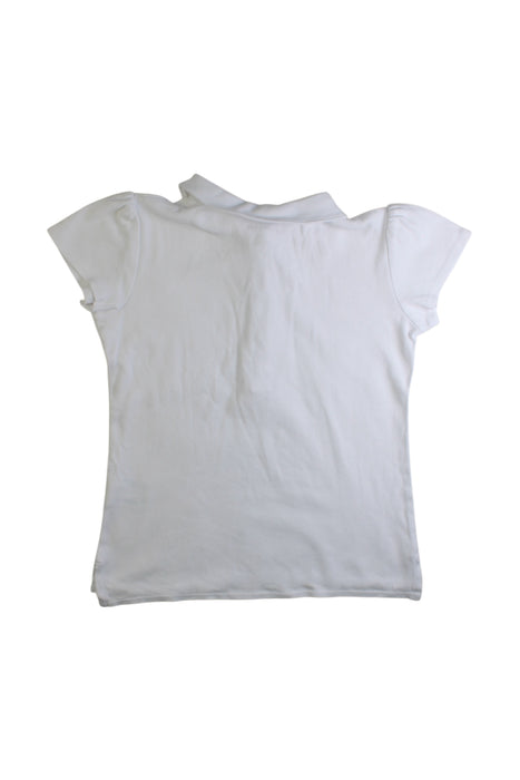 A White Short Sleeve Polos from Lands' End in size 5T for girl. (Back View)