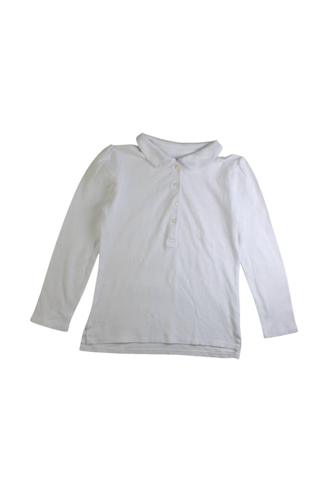 A White Long Sleeve Shirts from Lands' End in size 5T for girl. (Front View)