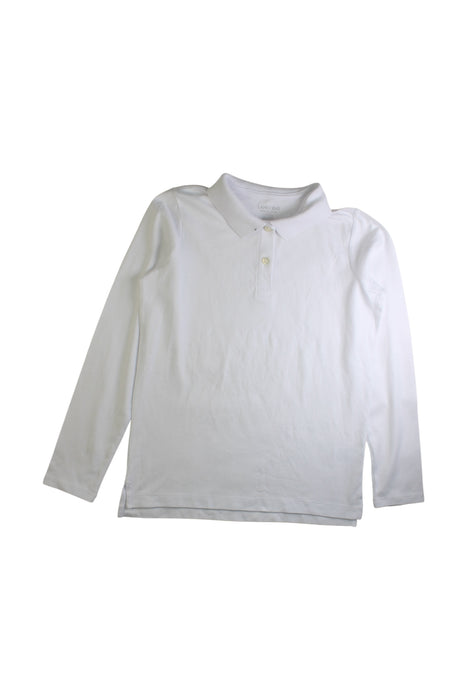 A White Long Sleeve Polos from Lands' End in size 10Y for boy. (Front View)
