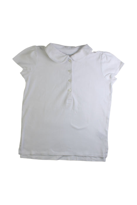 A White Short Sleeve Shirts from Lands' End in size 6T for girl. (Front View)