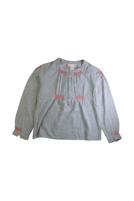 A Blue Long Sleeve Shirts from Bonpoint in size 10Y for girl. (Front View)