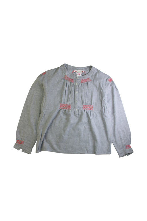 A Blue Long Sleeve Shirts from Bonpoint in size 10Y for girl. (Front View)
