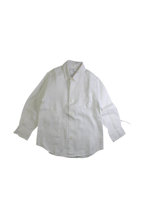 A White Long Sleeve Polos from Crewcuts in size 4T for boy. (Front View)