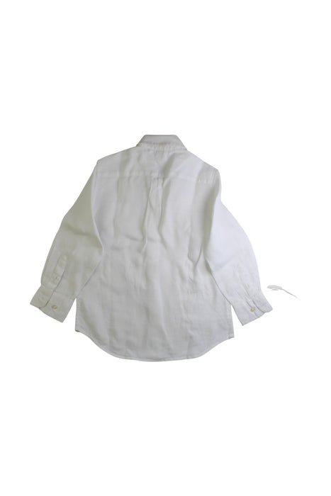 A White Long Sleeve Polos from Crewcuts in size 4T for boy. (Back View)