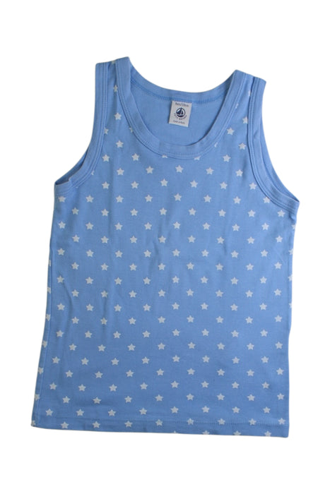 A Blue Sleeveless Tops from Petit Bateau in size 8Y for boy. (Front View)