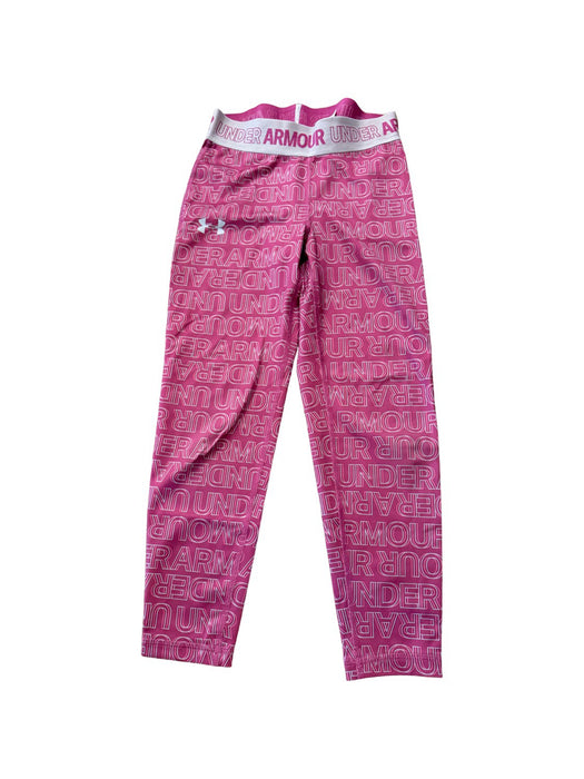 A Pink Active Pants from Under Armour in size 10Y for girl. (Front View)