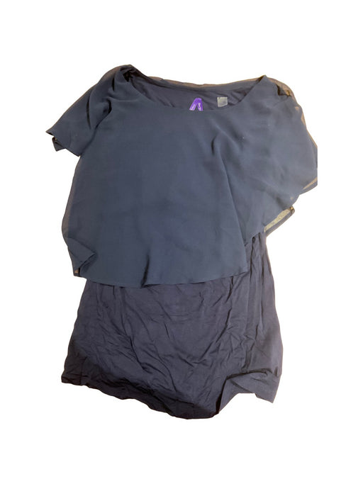 A Blue Short Sleeve Tops from Seraphine in size S for maternity. (Front View)