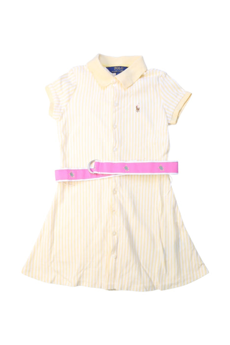 A Beige Short Sleeve Dresses from Polo Ralph Lauren in size 4T for girl. (Front View)
