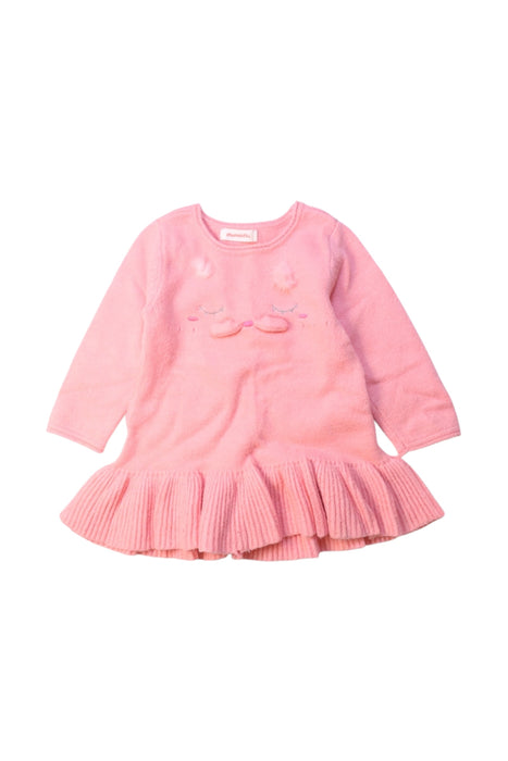 A Pink Sweater Dresses from Momonittu in size 12-18M for girl. (Front View)