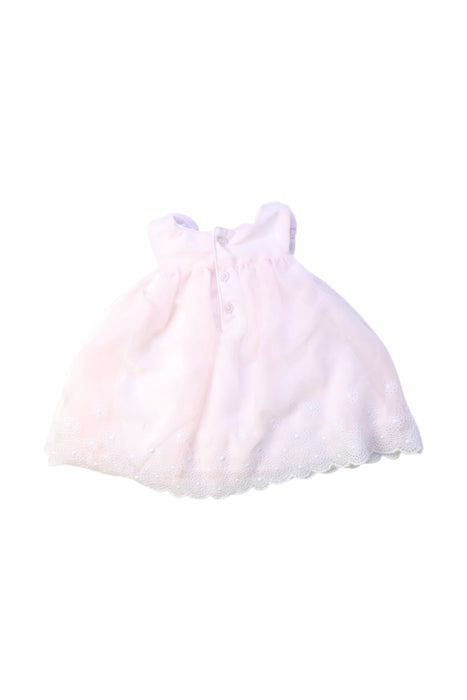A Pink Sleeveless Dresses from Miniclasix in size 3-6M for girl. (Back View)