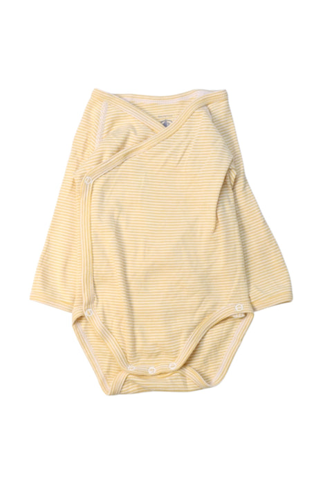 A Yellow Long Sleeve Bodysuits from Petit Bateau in size 3-6M for neutral. (Front View)