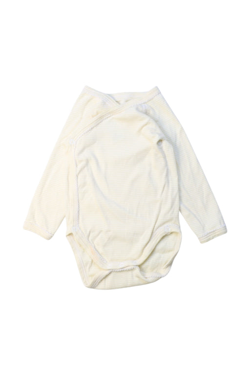 A White Long Sleeve Bodysuits from Petit Bateau in size 3-6M for girl. (Front View)