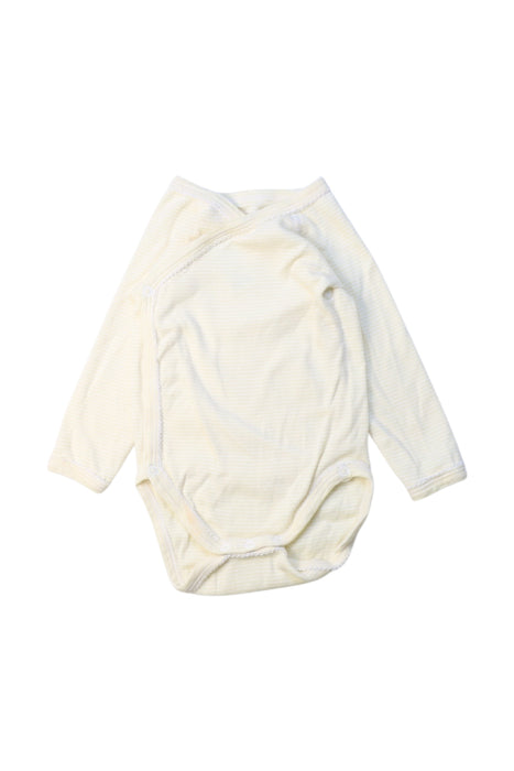 A White Long Sleeve Bodysuits from Petit Bateau in size 3-6M for girl. (Front View)