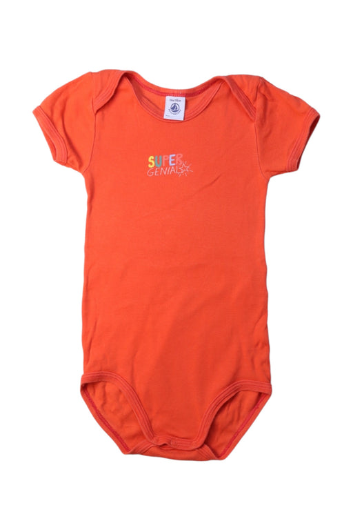 A Orange Short Sleeve Bodysuits from Petit Bateau in size 3T for boy. (Front View)