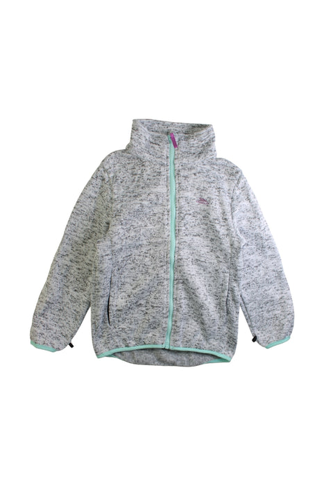 A Grey Zippered Sweatshirts from Trespass in size 5T for girl. (Front View)