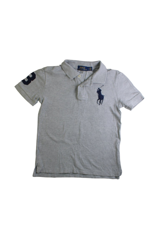 A Grey Short Sleeve Polos from Polo Ralph Lauren in size 6T for boy. (Front View)