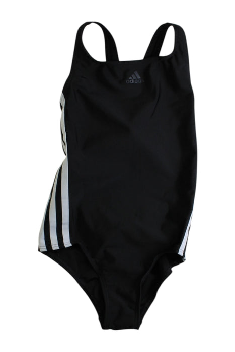 A Black Swimsuits from Adidas in size 7Y for girl. (Front View)