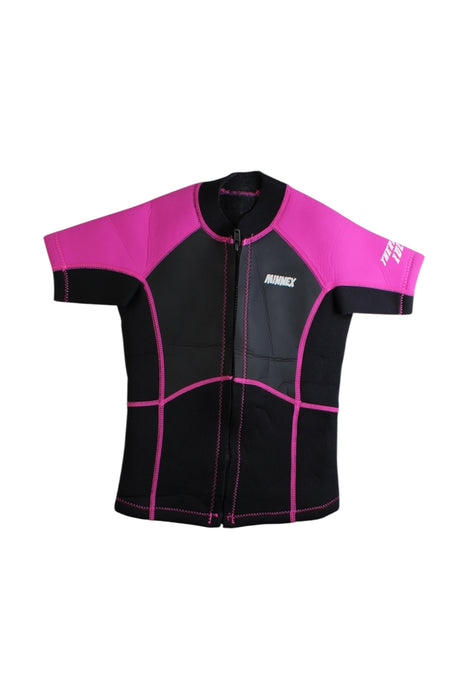 A Black Wetsuits from Minnex in size 6T for girl. (Front View)