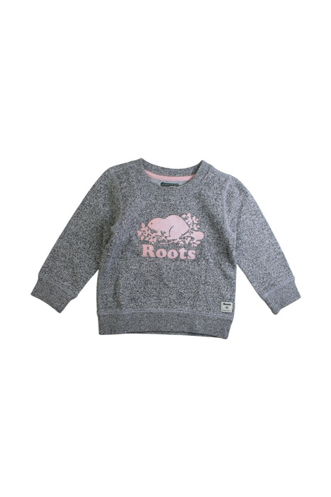 A Grey Crewneck Sweatshirts from Roots in size 18-24M for girl. (Front View)