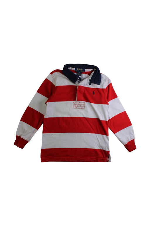 A Red Long Sleeve Polos from Polo Ralph Lauren in size 5T for boy. (Front View)