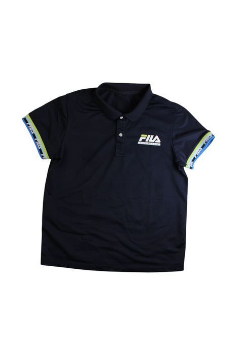 A Black Short Sleeve Polos from Fila in size 10Y for boy. (Front View)