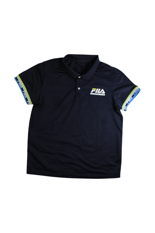 A Black Short Sleeve Polos from Fila in size 10Y for boy. (Front View)