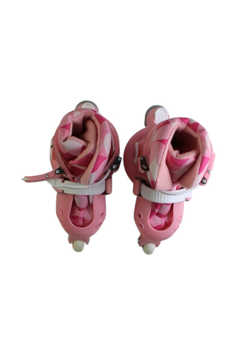 A Pink Scooters Rollerblades & Skateboards from Yvolution in size 18-24M for girl. (Back View)