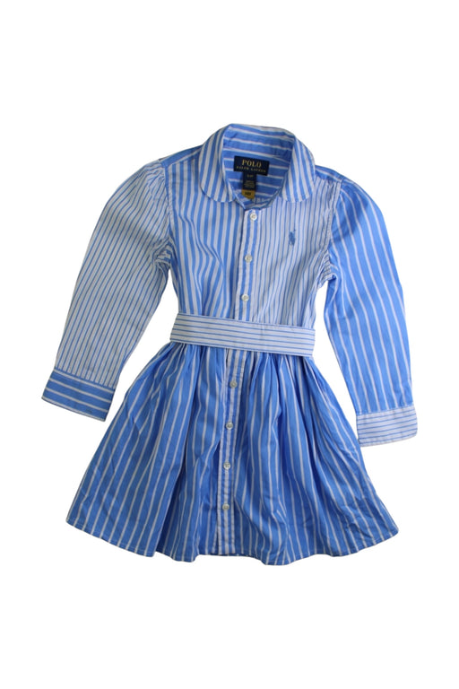 A Blue Long Sleeve Dresses from Polo Ralph Lauren in size 3T for girl. (Front View)