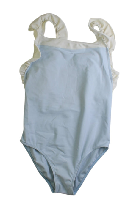 A Blue Swimsuits from Canopea in size 6T for girl. (Front View)