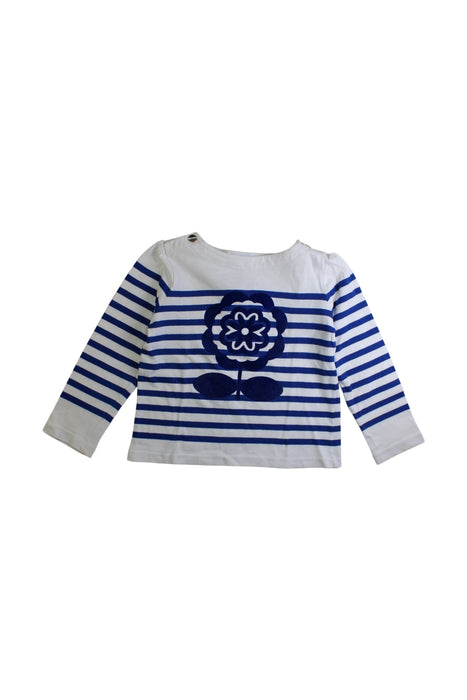 A Blue Long Sleeve Tops from Jacadi in size 6T for girl. (Front View)