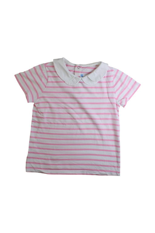 A Pink Short Sleeve Tops from Jacadi in size 6T for girl. (Front View)