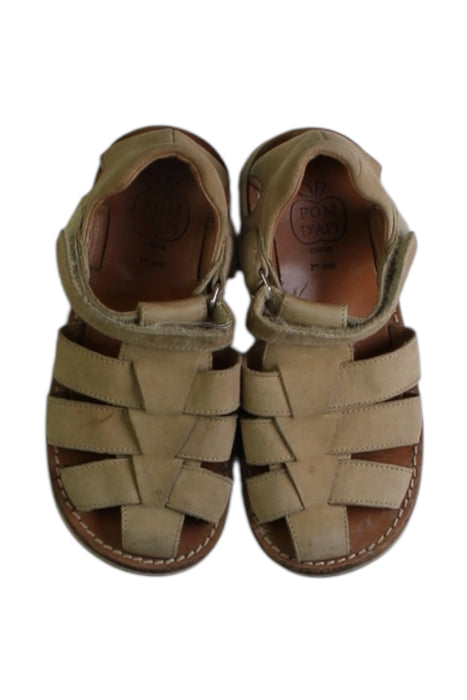 A Beige Sandals from Pom d’Api in size 5T for girl. (Back View)