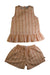 A Peach Shorts Sets from Laranjinha in size 8Y for girl. (Front View)