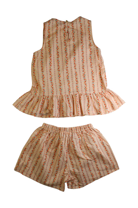A Peach Shorts Sets from Laranjinha in size 8Y for girl. (Back View)