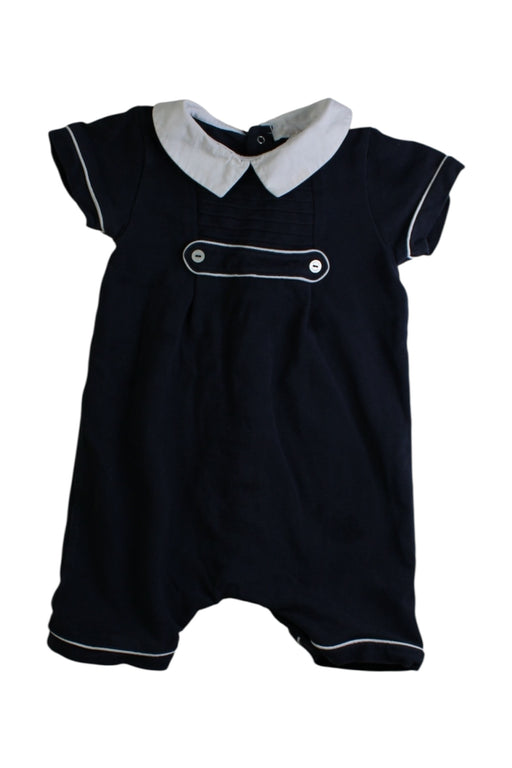 A Navy Short Sleeve Rompers from Patachou in size 2T for boy. (Front View)