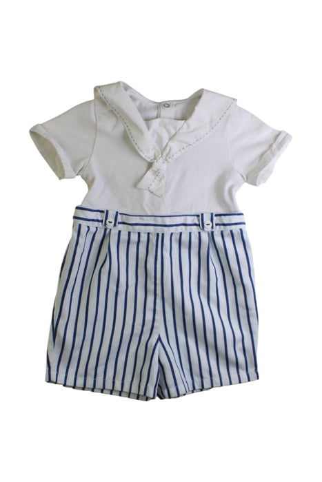 A White Short Sleeve Rompers from Purete du... Bebe in size 2T for boy. (Front View)