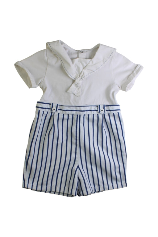 A White Short Sleeve Rompers from Purete du... Bebe in size 2T for boy. (Front View)