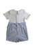 A White Short Sleeve Rompers from Purete du... Bebe in size 2T for boy. (Back View)