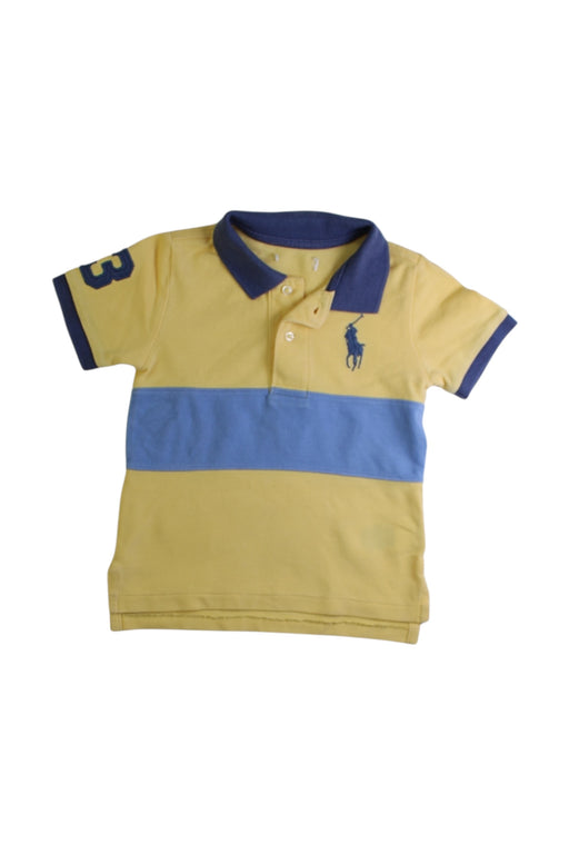 A Yellow Short Sleeve Polos from Ralph Lauren in size 2T for boy. (Front View)
