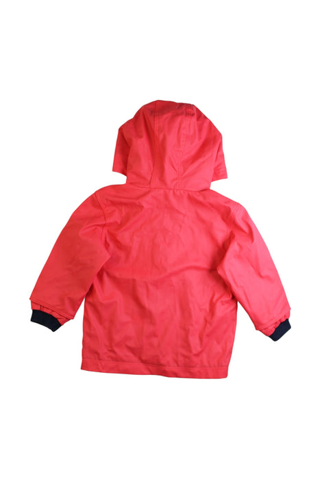 A Red Rain Jackets from Petit Bateau in size 2T for neutral. (Back View)