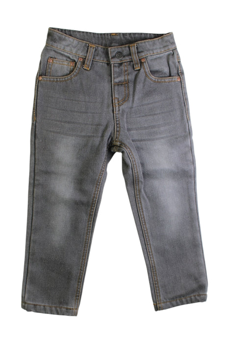 A Grey Jeans from Chickeeduck in size 2T for boy. (Front View)