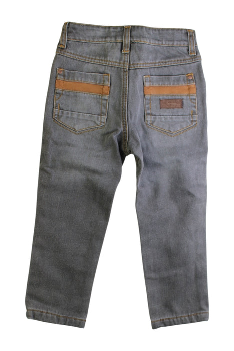 A Grey Jeans from Chickeeduck in size 2T for boy. (Back View)