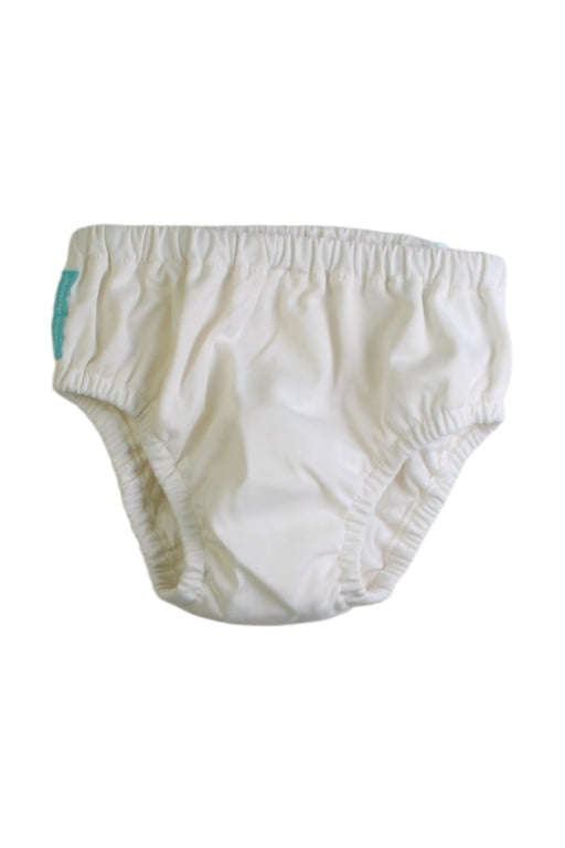 A White Swim Diapers from Charlie Banana in size 6-12M for boy. (Front View)