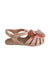 A Pink Sandals from Zaxy in size 3T for girl. (Front View)