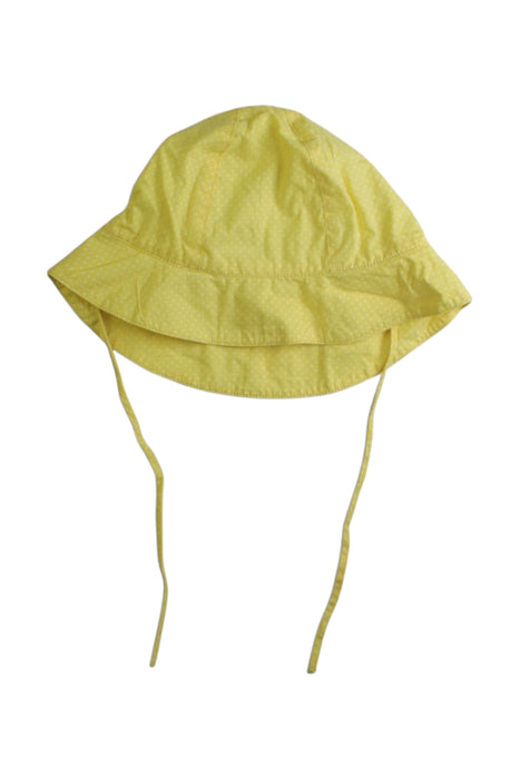 A Yellow Sun Hats from Jacadi in size 6-12M for girl. (Front View)