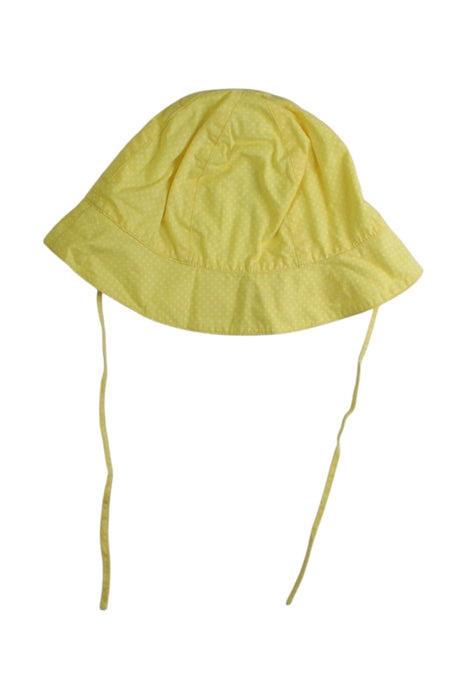 A Yellow Sun Hats from Jacadi in size 6-12M for girl. (Back View)