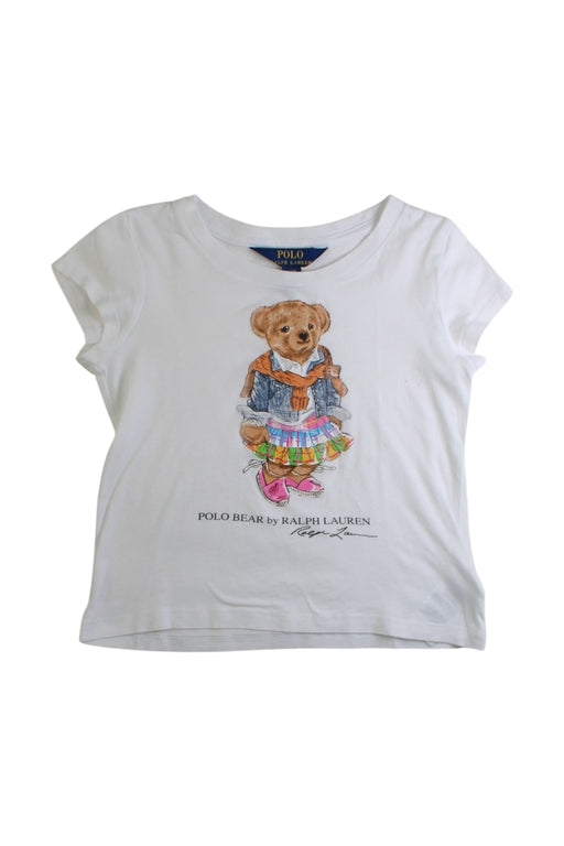 A White Short Sleeve T Shirts from Polo Ralph Lauren in size 3T for girl. (Front View)