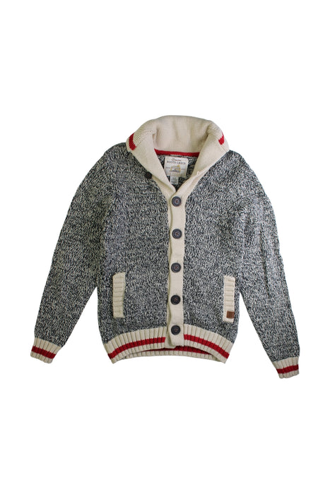 A Grey Buttoned Sweatshirts from Roots in size 5T for boy. (Front View)