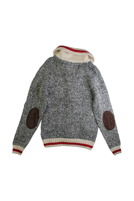 A Grey Buttoned Sweatshirts from Roots in size 5T for boy. (Back View)