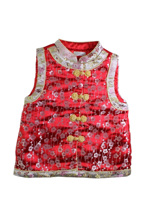 A Red Dress Up Vests from Mides in size 4T for girl. (Front View)